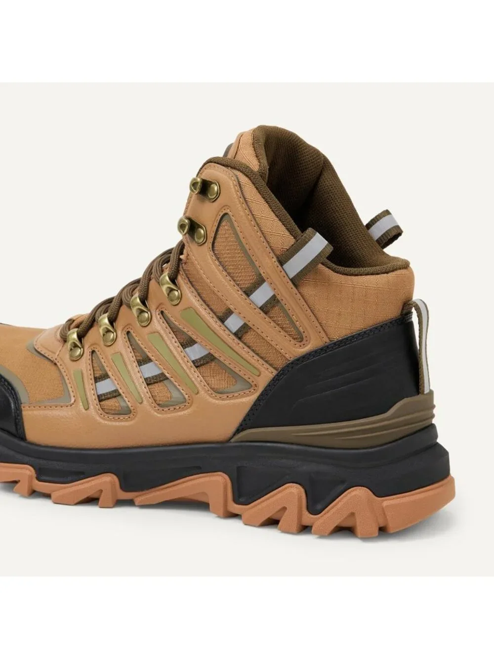 Men's Brown Waterproof Shoes Casual High Top Round Toe Non Slip Hiking Boots